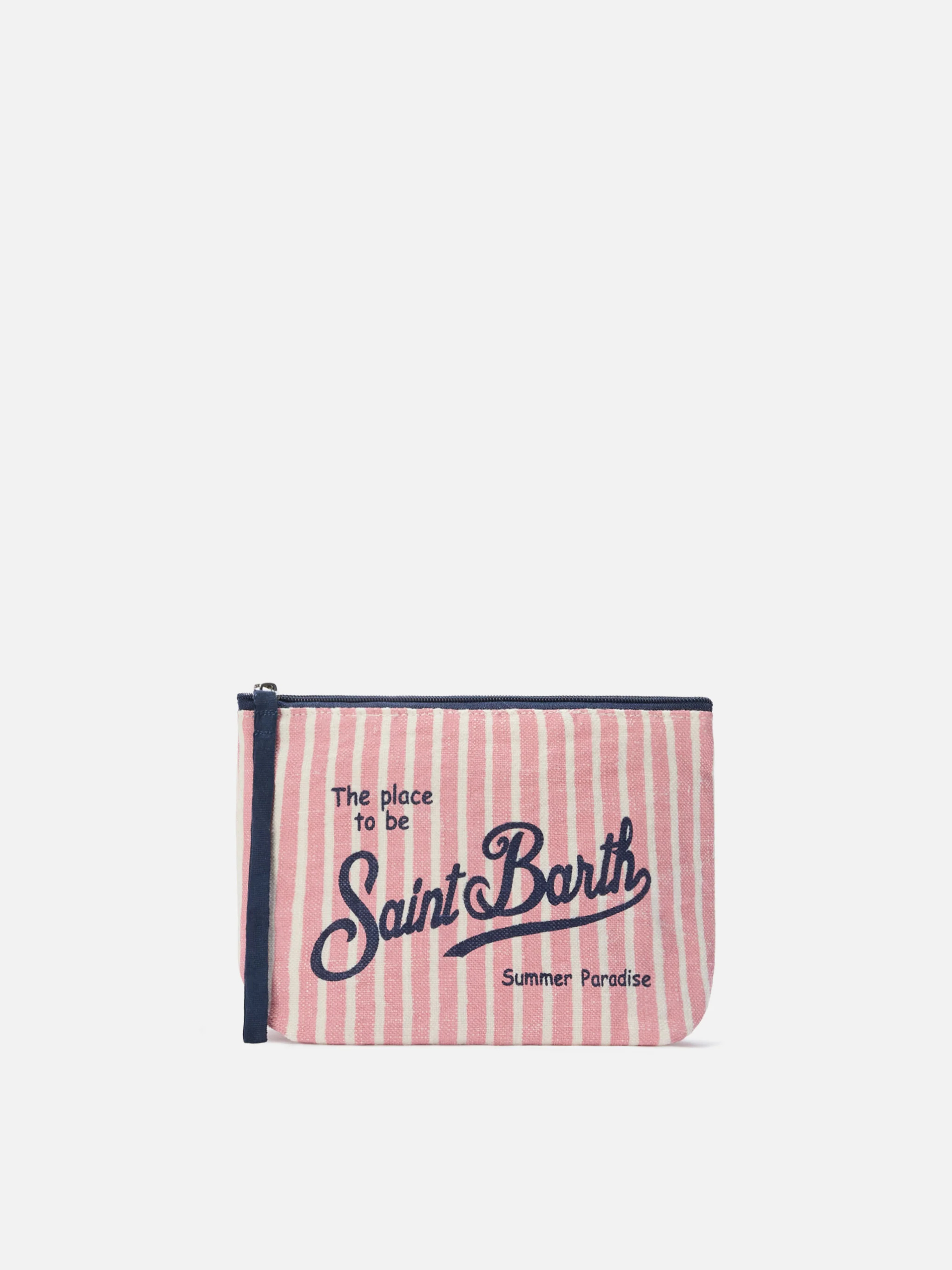 POCHETTE RIGHE ROSA CANVAS