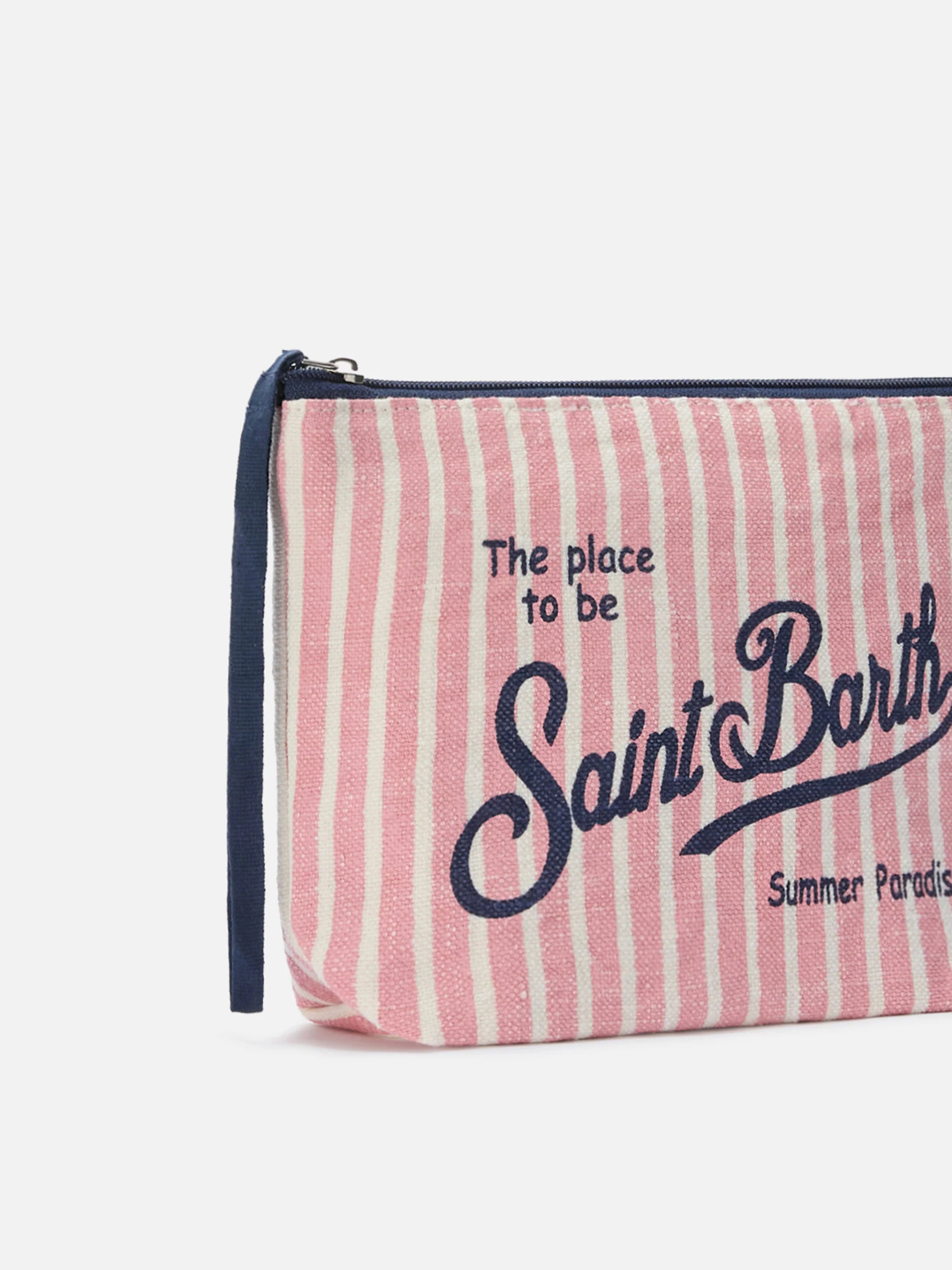 POCHETTE RIGHE ROSA CANVAS