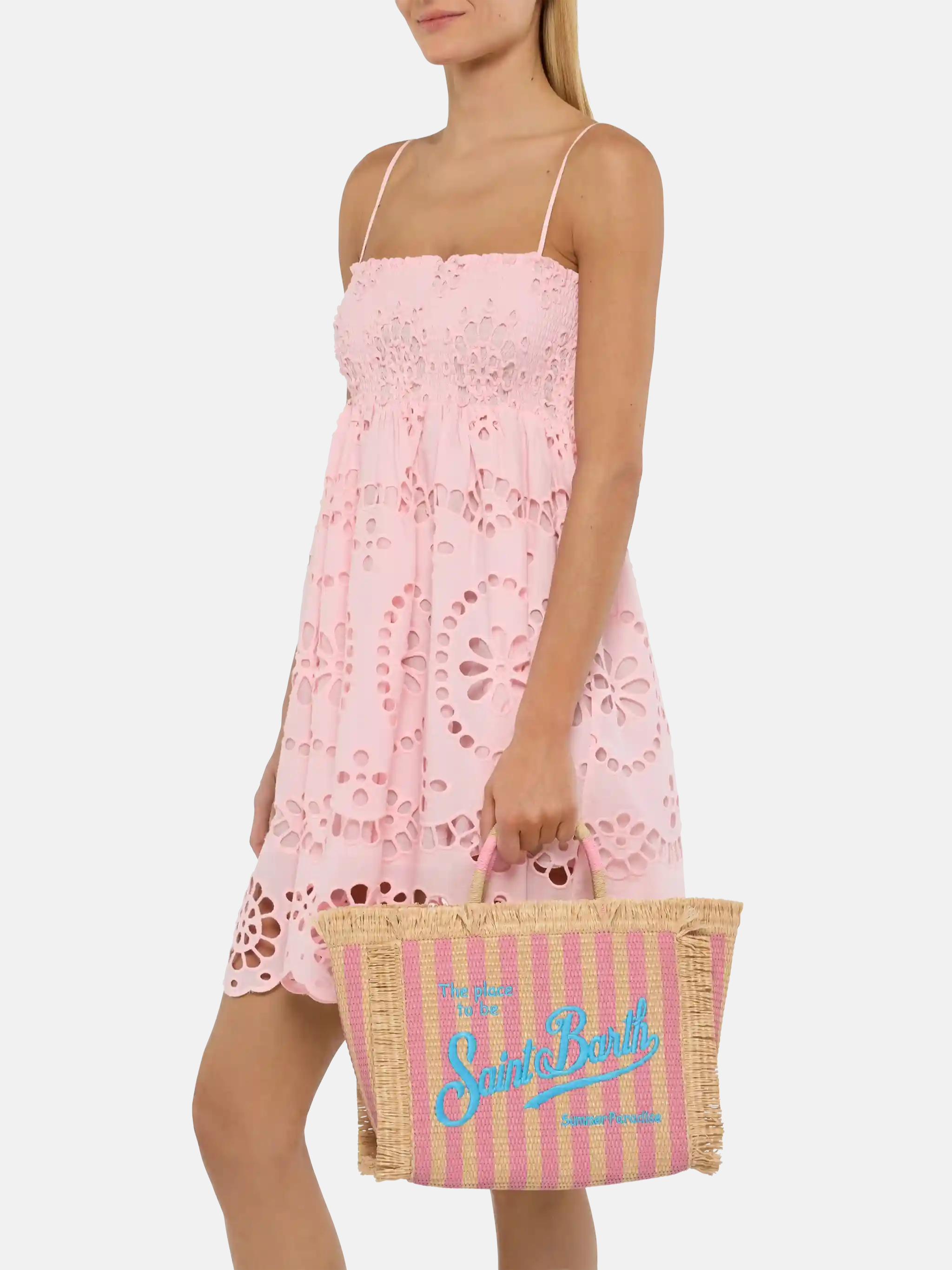 MEDIUM RAFIA RIGHE ROSA