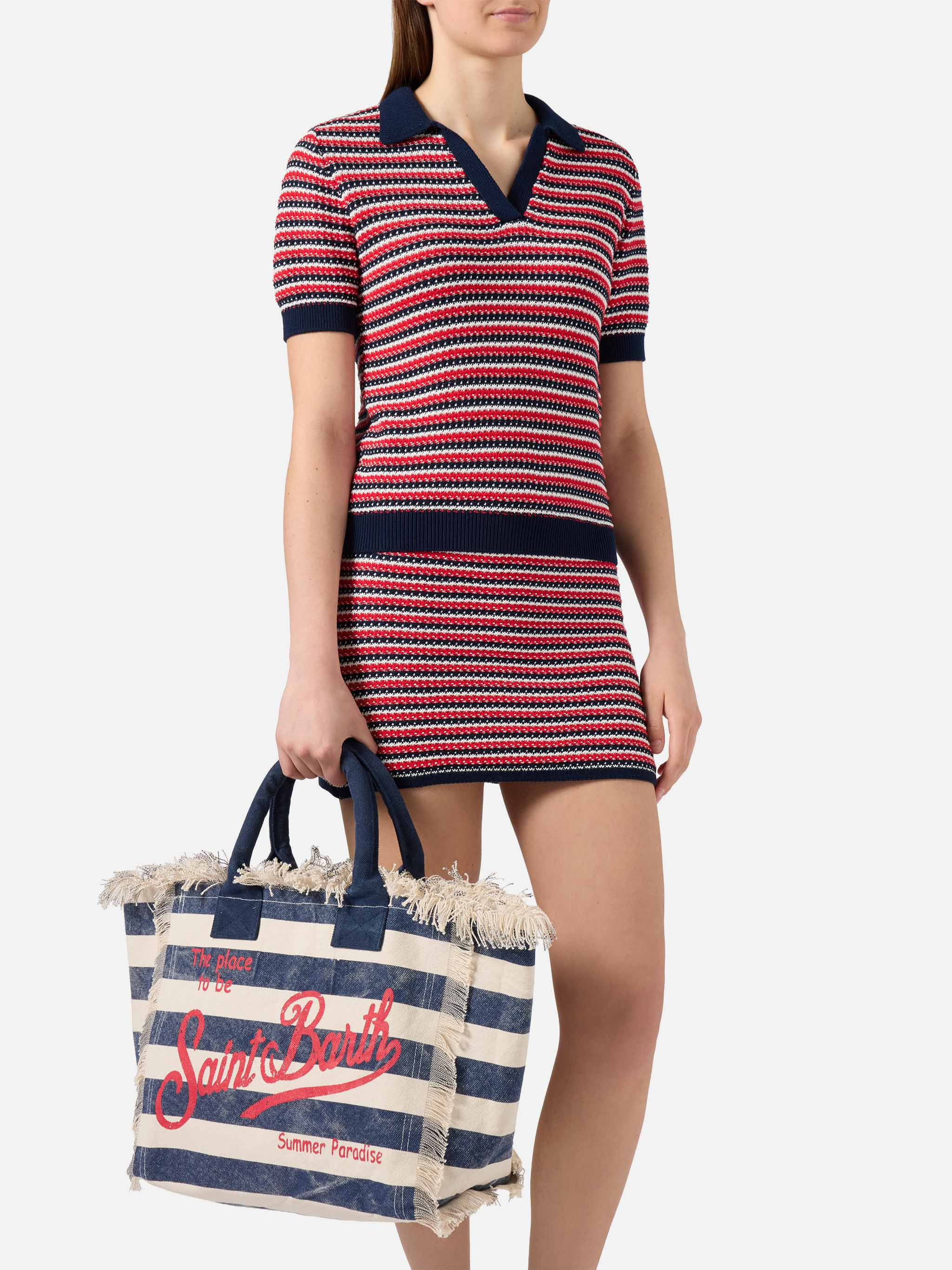 LARGE RIGHE BLU ROSSA